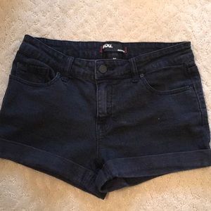 Black stretchy jean shorts